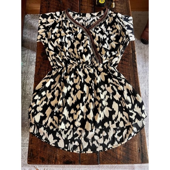 Animal Print Embroidered V-neck Dress by Umgee - Picture 10 of 16
